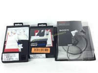 2 pairs Samsung gear icon and Sony headphones