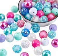 PH PandaHall 50pcs Chunk Beads, 20mm Bubblegum