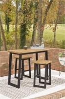 ASHLEY TOWN WOOD COUNTER TABLE WITH TWO STOOLS
