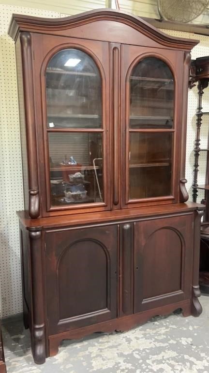 Two Piece Early Mahogany Cabinet