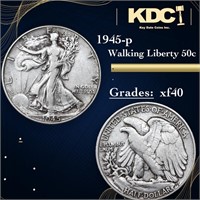 1945-p Walking Liberty Half Dollar 50c Grades xf