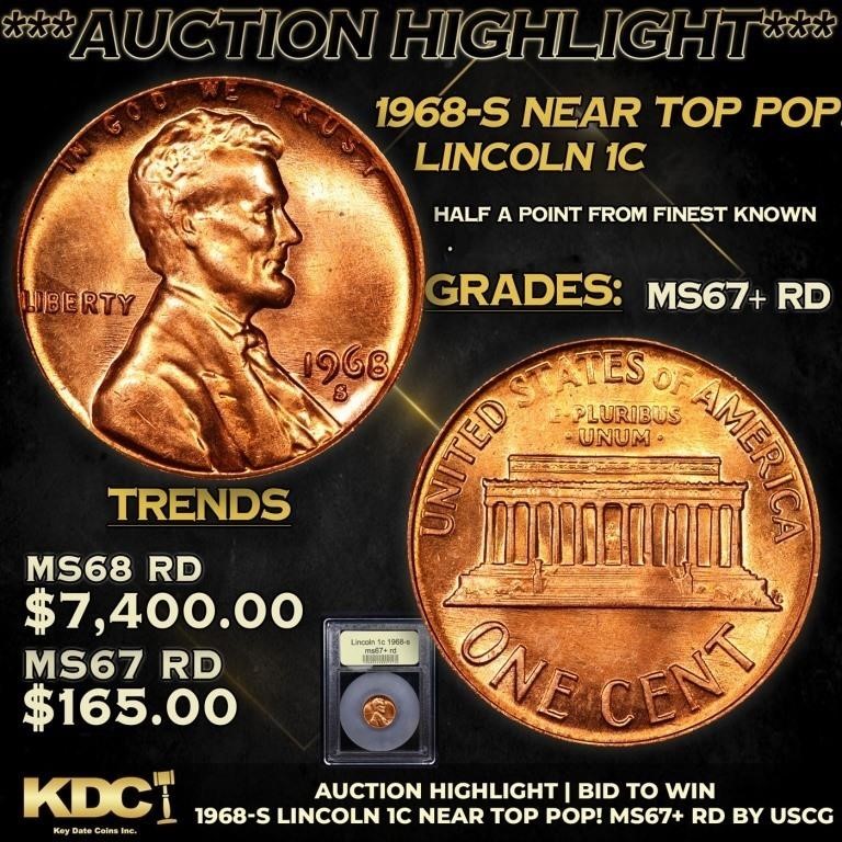 ***Auction Highlight*** 1968-s Lincoln Cent Near T