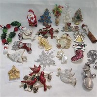 Variety of Christmas Brooches