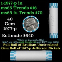 Shotgun Jefferson 5c roll, 1977-p 40 pcs Bank Wrap