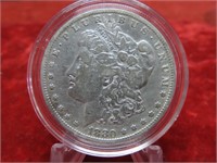 1880S-Morgan Silver dollar US coin.