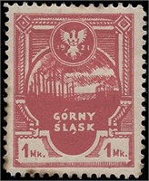 Upper Silesia Michel #1A-7A, 1B-7B Mint on piece