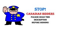CANADIAN BIDDERS READ DESCRIPTION BEFORE BIDDING