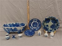 Blue White Patterned Dishes Decor