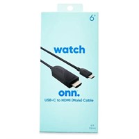 onn. 6' USBC-HDMI Male Connector Cable, Black A99
