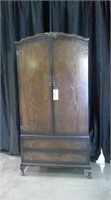 ANTIQUE BURL WALNUT WARDROBE