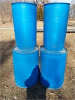 Plastic Barrels (2) large, (2) Small