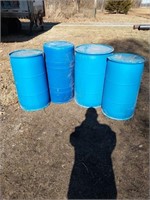 Plastic Barrels (2) Large, (2) Small