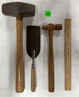 Vtg Wood Handle Tools