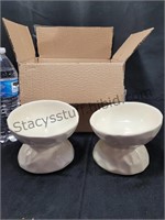 Slanted Small Pet Bowls Ceramic