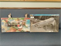 2 Unassembled vintage model kits, C-5 And Zero