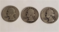 1934, 1935, 1939 Washington Quarters