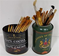 Paint Brushes In Vintage Tins
