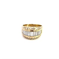 14K YELLOW GOLD 2.40CT DIAMOND BAGUETTE MENS RING