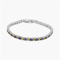 14K WHITE GOLD MULTI SAPPHIRE BRACELET