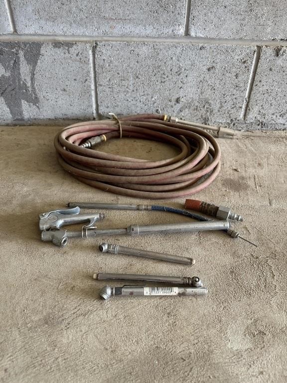 Air Compressor Hose and Gages