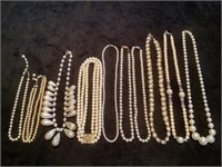 10 - faux pearl necklaces