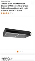 Broan 24" Under Cabinet Range Hood-Black