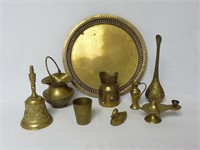 Lot of Brass ~ Tray, Basket, Bell, Vases & More