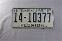 White 1957 FL license plate