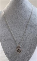 White sapphire interlocked C's necklace