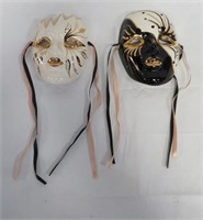 Vintage Ceramic Mardi Gras Ceramic Masks