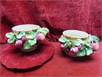 (2)Italy pottery apple bowl vases.