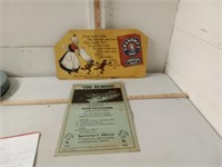 vtg Borax cardboard sign + Deer Poacher reward