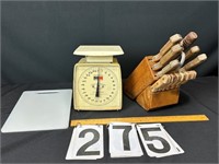 Butcher block w/knives, plus