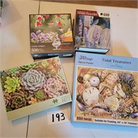 Dainty Birds, Succulents and Shells Puzzle Lot