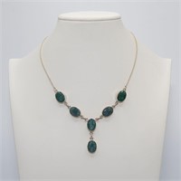 Ladies Beautiful 51.3 Ct Natural Emerald Necklace