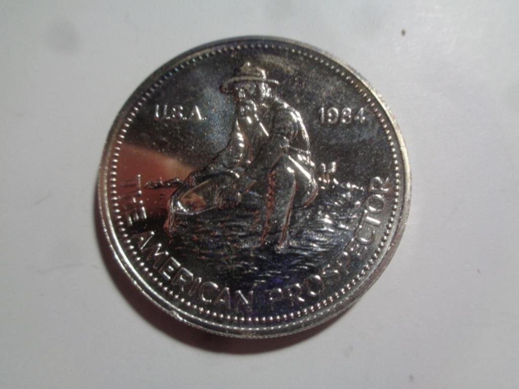 1984 PROSPECTOR 1 TROY OZ SILVER ROUND