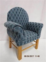 Doll's upholstered arm chair 9 X 10.75"H