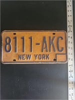Vintage New York license plate