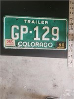 Vintage Colorado Trailer license plates