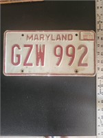 1980 Maryland license plate