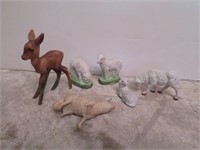 Vintage Sheep & Deer Figures