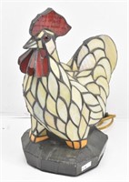 Stained Glass Look Rooster Chicken Table Light