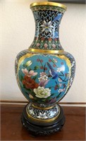 D - VINTAGE CLOISONNE VASE 14"T (L18)