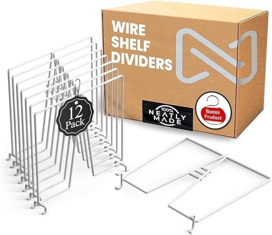 Neatly Made White Tall Wire Shelf Dividers for