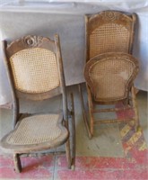 Vintage chairs. Note: Needs repair.