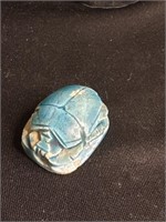 Large Carved Pottery Scarab Bead