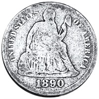 1890 Seated Liberty Dime NICELY CIRCULATED