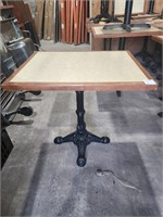 WOOD TOP OLD FASHIONED METAL BASE TABLES
