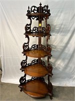 Antique Victorian Wooden Corner Shelf