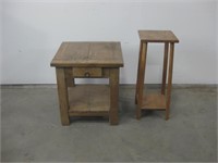 Wood End Table & Wood Planter Pot Stand See Info